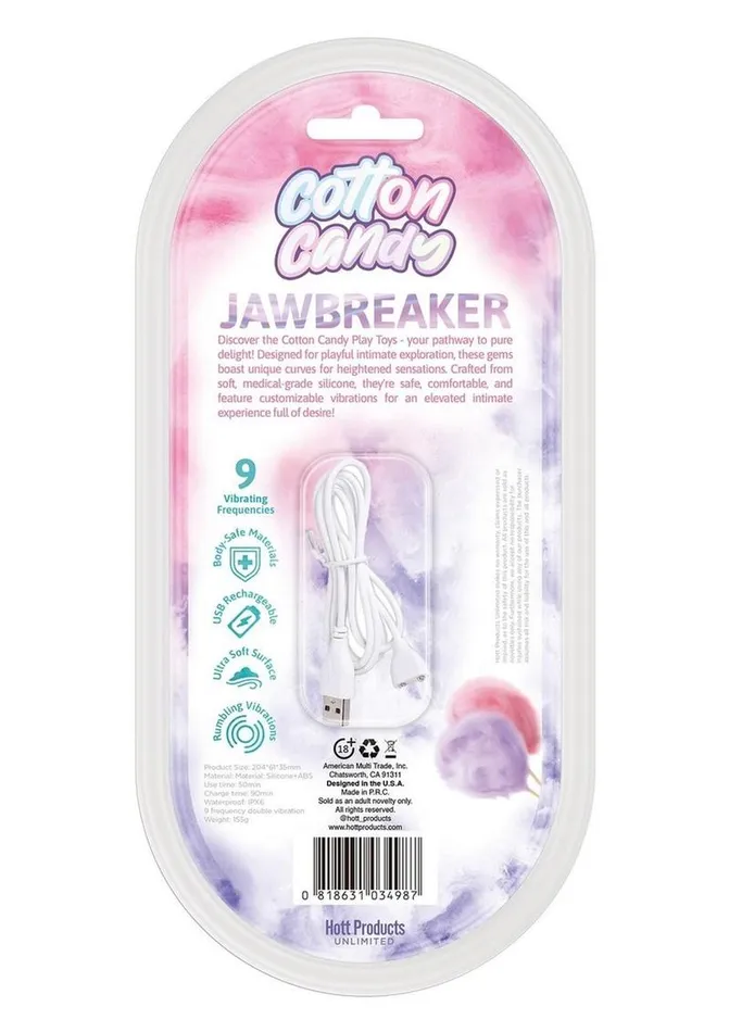 Cotton Candy Jawbreaker Rechargeable Silicone Vibrator with Clitoral Stimulator Hott Products Female Sex Toys