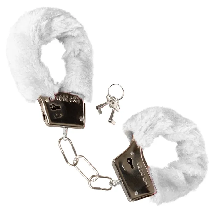 Playful Furry Cuffs White CalExotics Couples