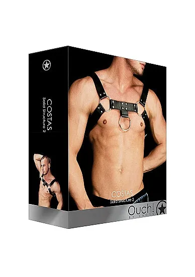 SHOTS AMERICA Anal Ouch Costas Solid Structure 2 Black Harness