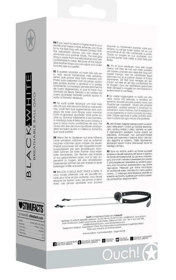 Couples Breathable Ball Gag With Nipple Clamps Black Shots Ouch Couples Breathable Ball Gag With Nipple Clamps Black Shots Ouch