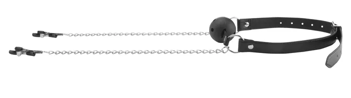 Couples Breathable Ball Gag With Nipple Clamps Black Shots Ouch Couples Breathable Ball Gag With Nipple Clamps Black Shots Ouch