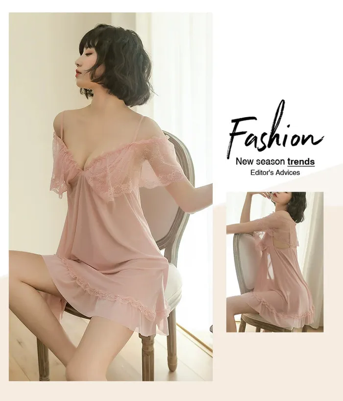 NyoKII Couples Lace SeeThrough Suspender Nightgown SCD026