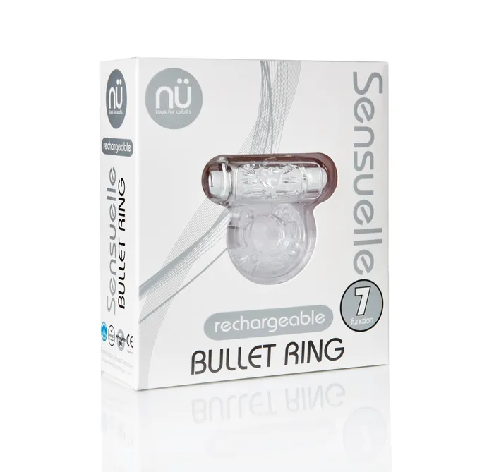 Sensuelle Vibrators Sensuelle 7 Function Rechargeable Bullet Ring Clear Sensuelle Vibrators Sensuelle 7 Function Rechargeable Bullet Ring Clear