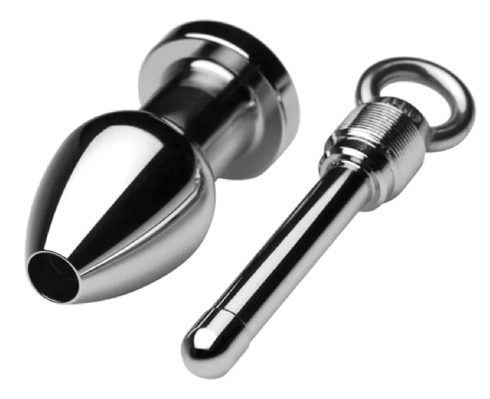 XR Brands Male Sex Toys Arsenal Aluminum Tunnel Plug With Removable Core Silver XR Brands Male Sex Toys Arsenal Aluminum Tunnel Plug With Removable Core Silver