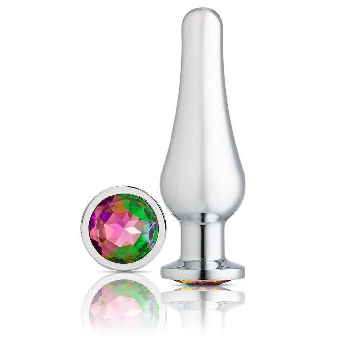 Cloud 9 Novelties Anal Could 9 Gems Silver Chro MediumTall Anal PlugMedium