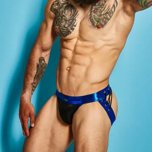 Mens Underwear Cut 4 Men C4M Desire Jockstrap Blue Leatherette Extra Large Mens Underwear Cut 4 Men C4M Desire Jockstrap Blue Leatherette Extra Large