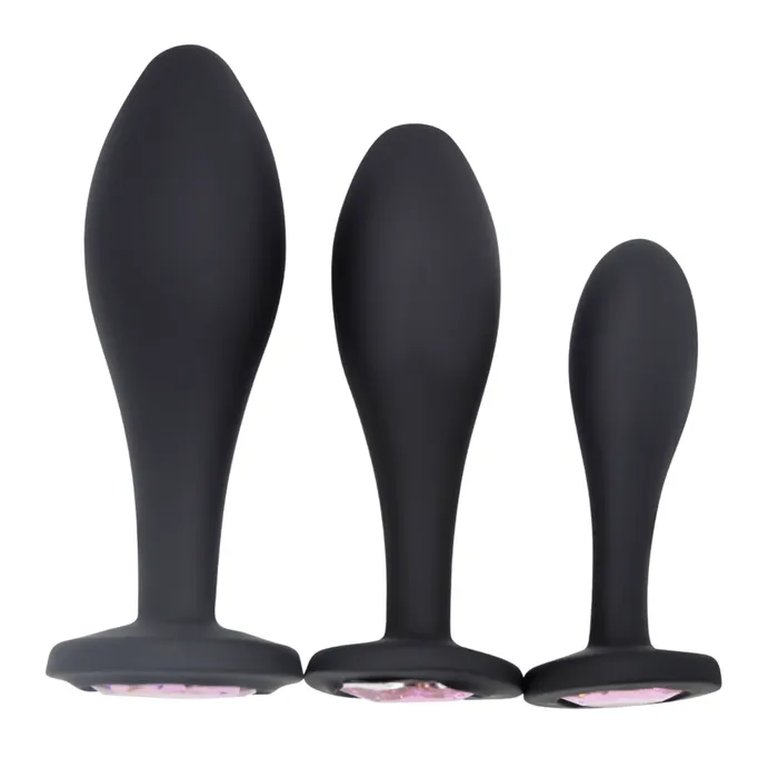 Bulbed Anal Plug with Jewel Dark Amour Male Sex Toys