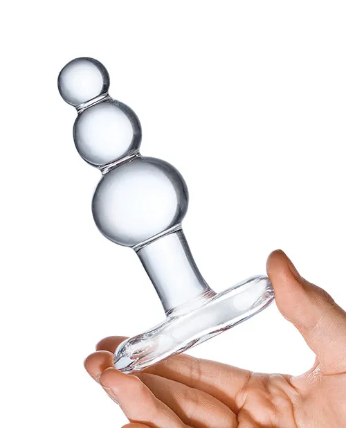 Glas 4 Beaded Glass Butt Plug Wtapered Base Glas Anal