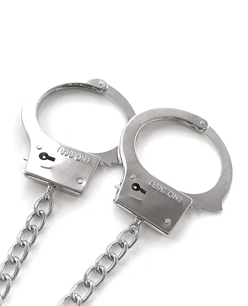 Global Novelties Nixie Metal Butt Plug Winlaid Jewel Fur Cuff Set Anal