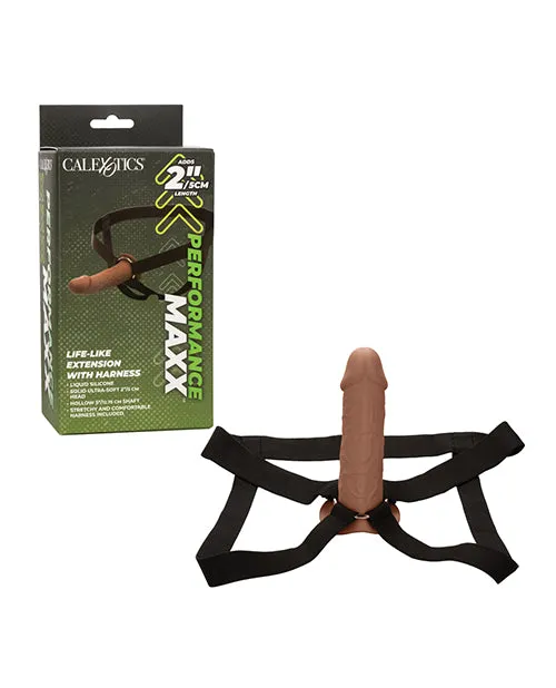 Male Sex Toys CalExotics Performance Maxx LifeLike Penis Extension wHarness